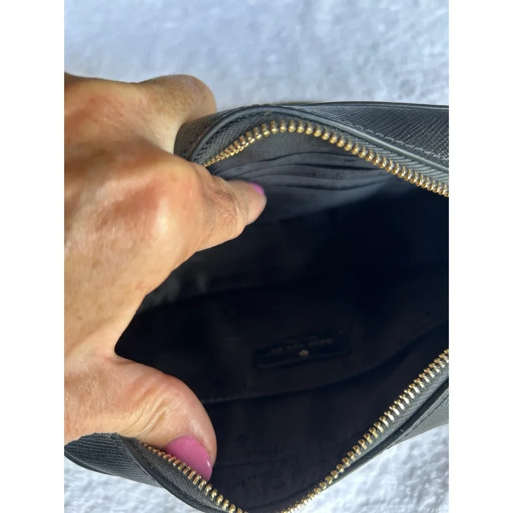 Kate Spade Madison Gingham Mini Camera Bag Designer Crossbody Black White Check